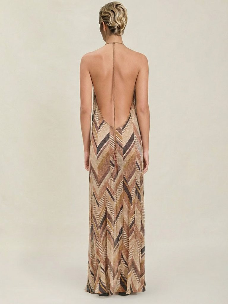 Printed Halter Maxi Dress