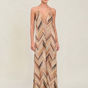 Printed Halter Maxi Dress