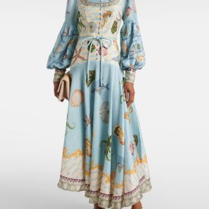 Printed Floral Midi Dress