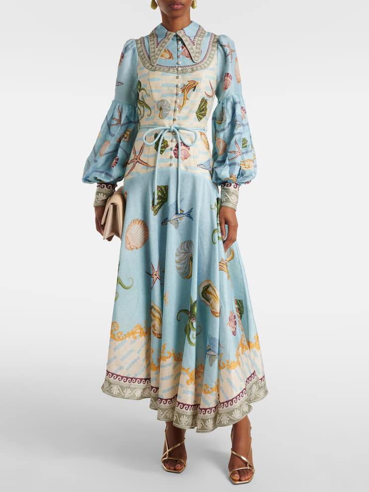 Printed Floral Midi Dress