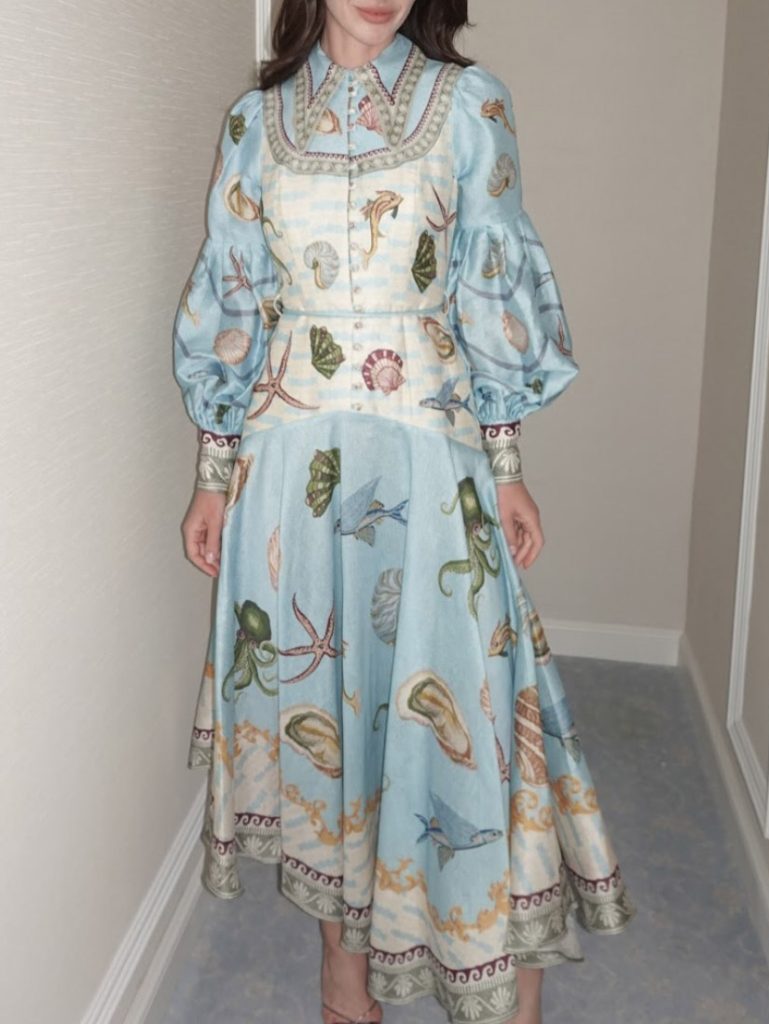 Printed Floral Midi Dress