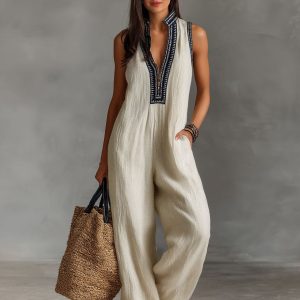 Sleeveless Casual Jumpsuit